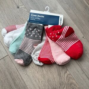 Old Navy girl Casual Crew Socks - Red, Gray, Pink, White